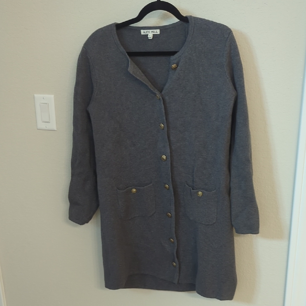 Alex Mill  Gray Button Up Sweater Dress